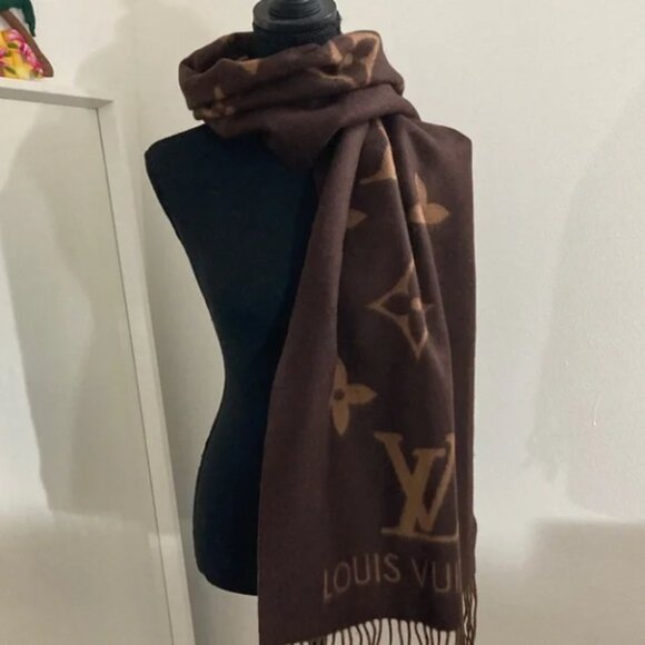 Louis Vuitton Dark Brown Monogram Scarf - Picture 2 of 4